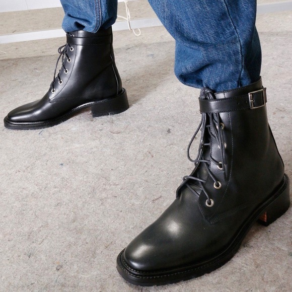 NWOT Rachel Comey Dame Leather Combat Boots with Strap - Picture 5 of 13